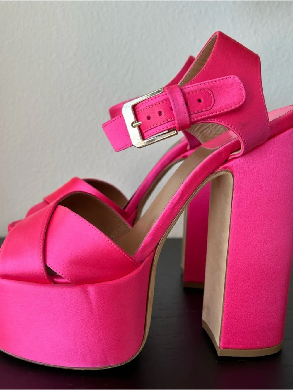 Laurence Dacade x LoveShackFancy Platform Sandal Pink Satin